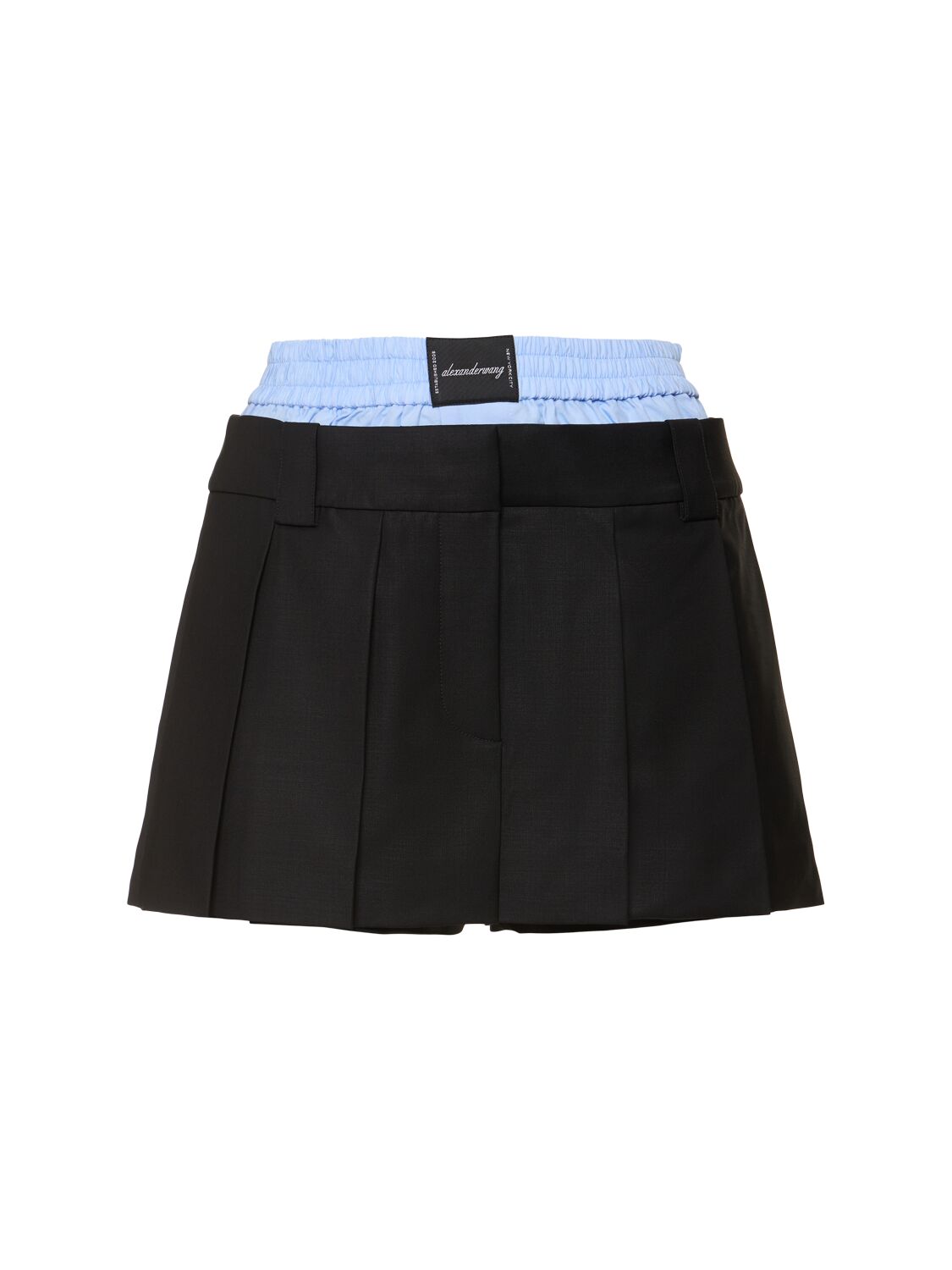 Shop Alexander Wang Pleated Mini Skort W/ Boxers In Black