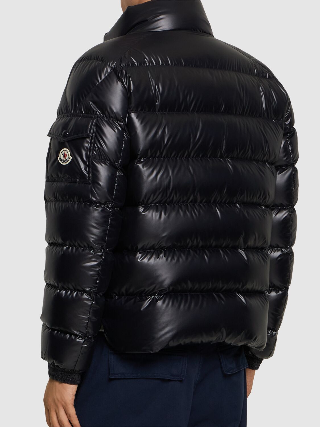 Shop Moncler Lule Short Tech Down Jacket In Blue