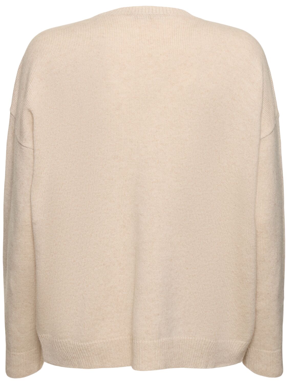 Shop Max Mara Vicolo Wool Knit Logo Sweater In Beige