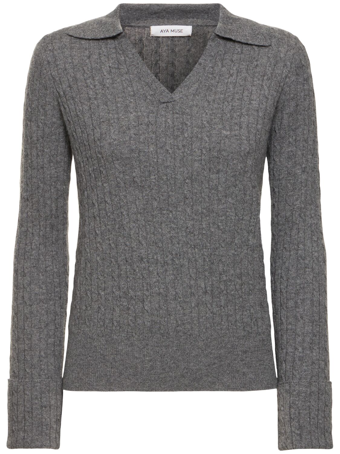 Aya Muse Gaia Knitted Cashmere Sweater In Grey