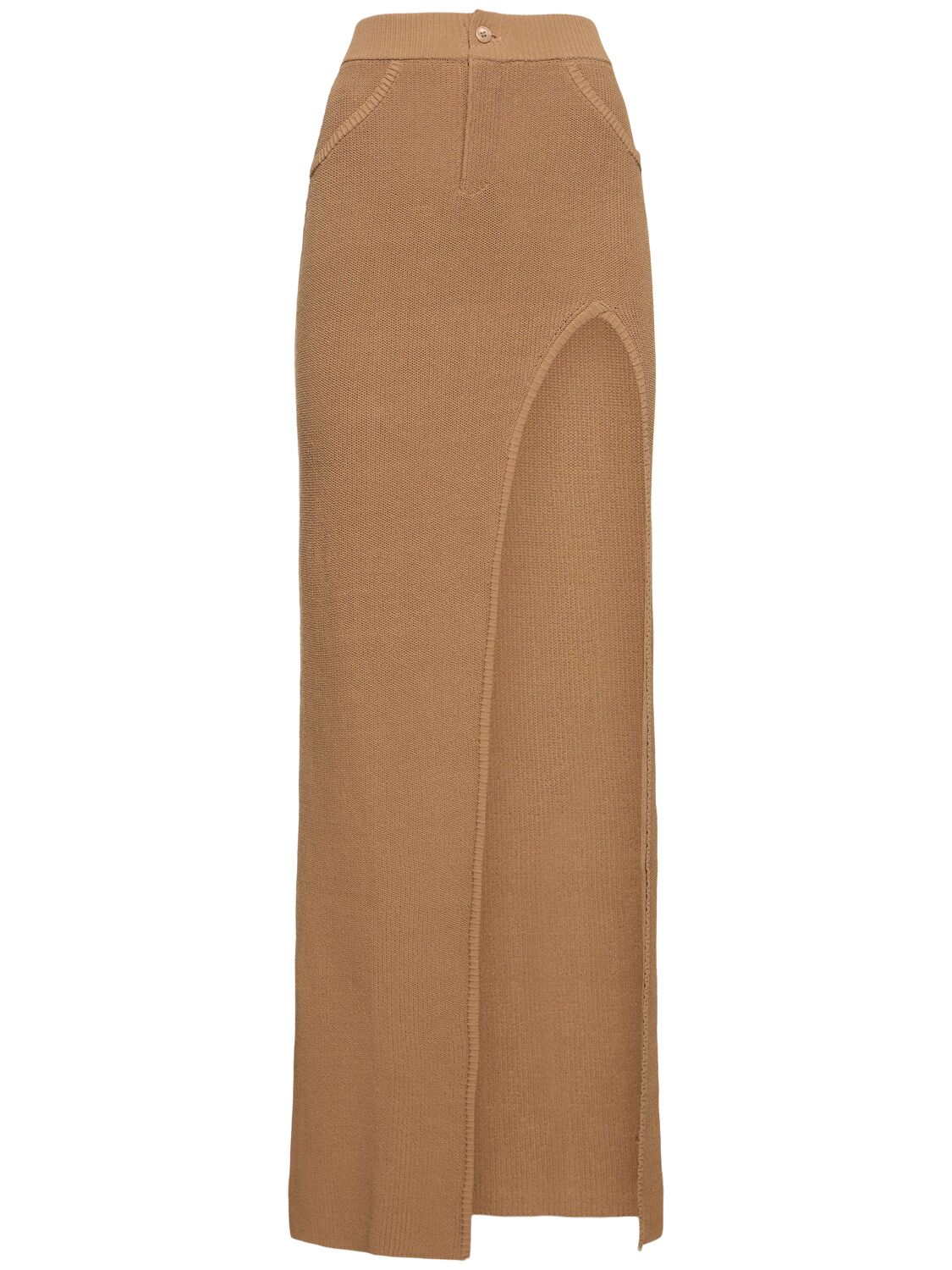 AYA MUSE FAYE KNITTED COTTON BLEND LONG SKIRT 