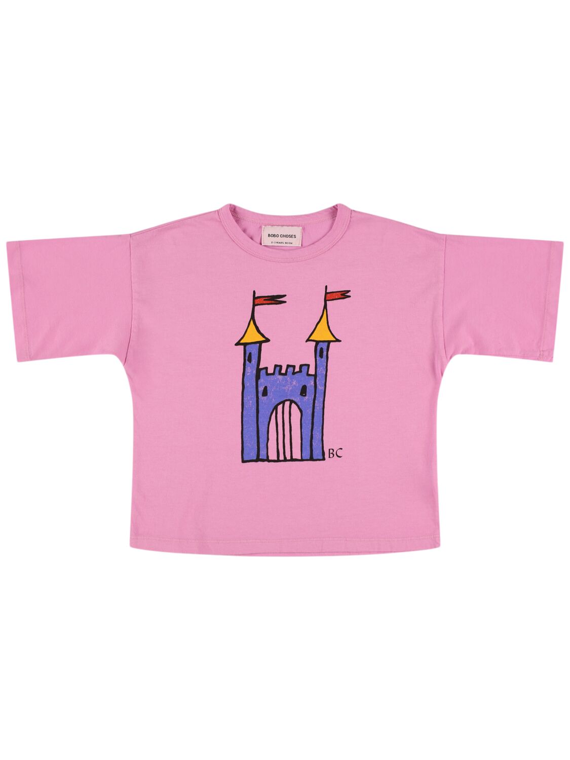 Bobo Choses Castle Print Organic Cotton T-shirt In 粉色