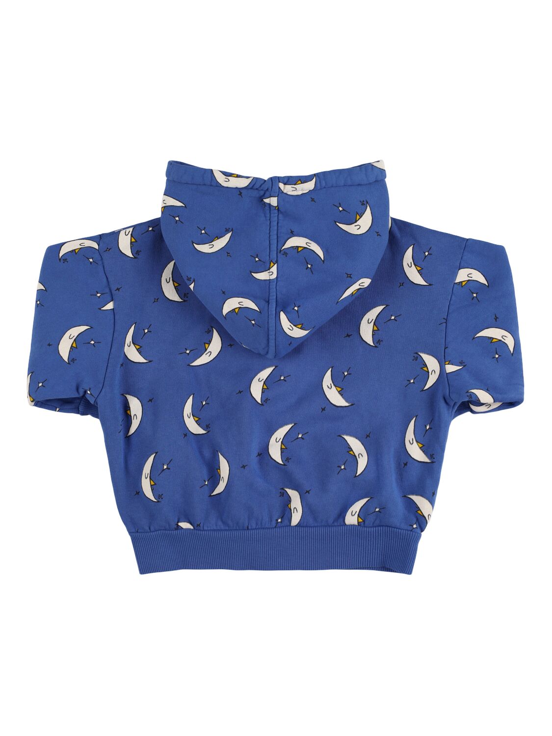 Shop Bobo Choses Moon Print Cotton Full-zip Sweatshirt In 蓝色