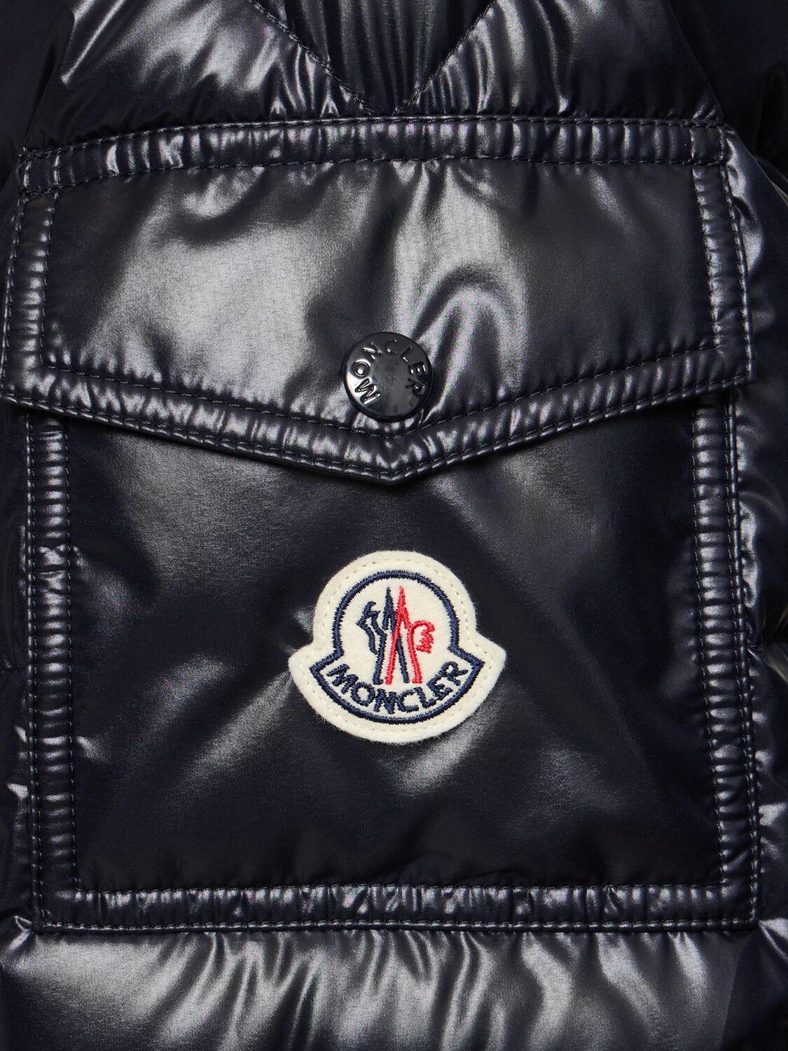 Shop Moncler Lule Short Tech Down Jacket In Blue