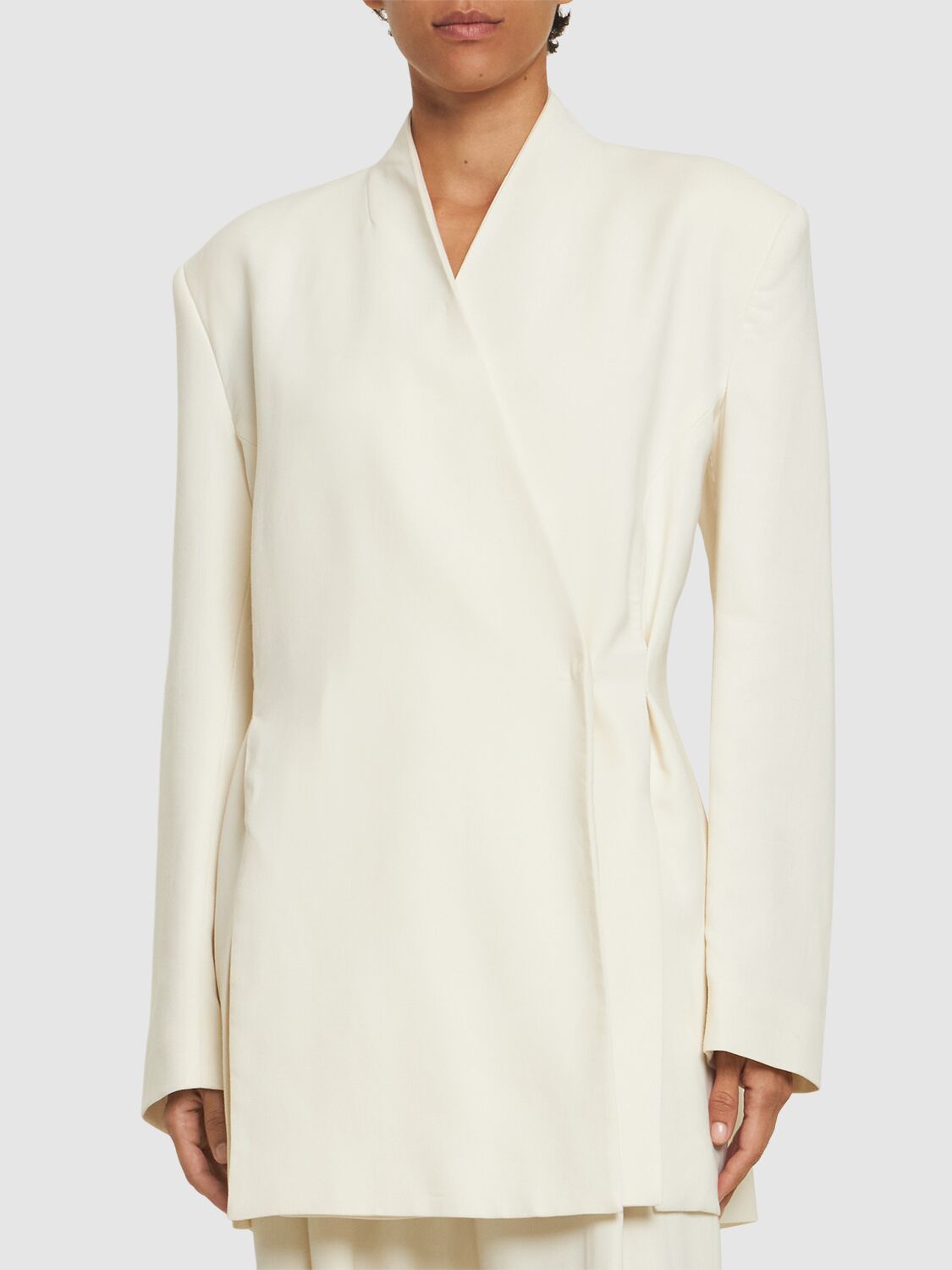 Shop Tove Aldar Wool Blend Blazer In Ivory