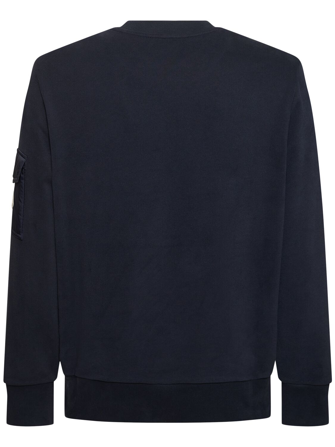 Shop Moncler Logo Cotton Sweatshirt In Midnight Blue