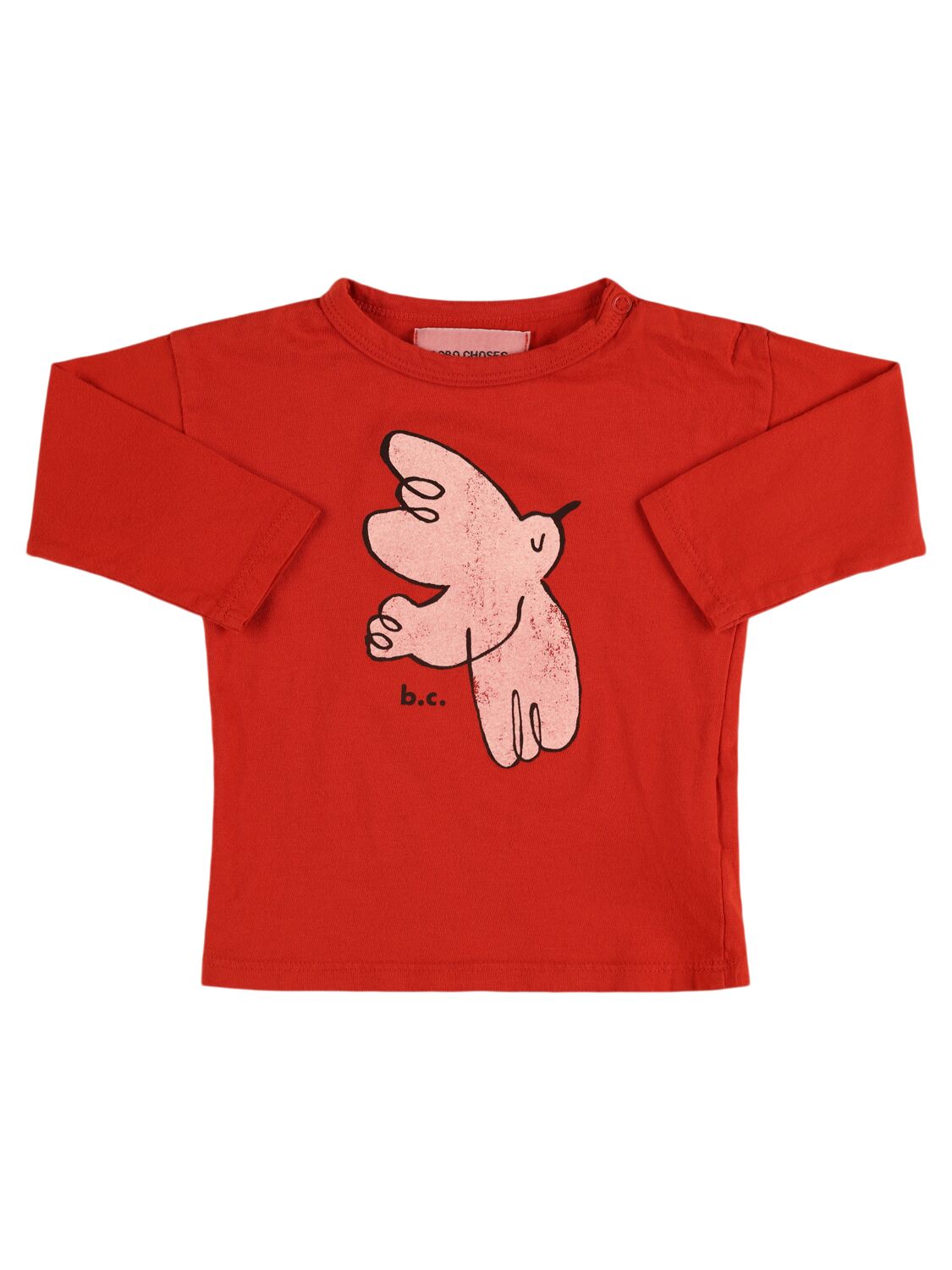 Bobo Choses Kids' Bird Print Organic Cotton T-shirt In 红色