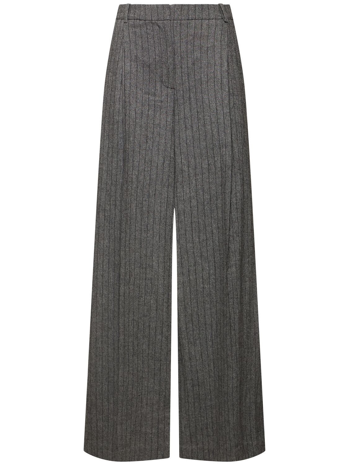 Shop The Garment Tilda Tailored Wool Blend Wide Pants In Grey/black