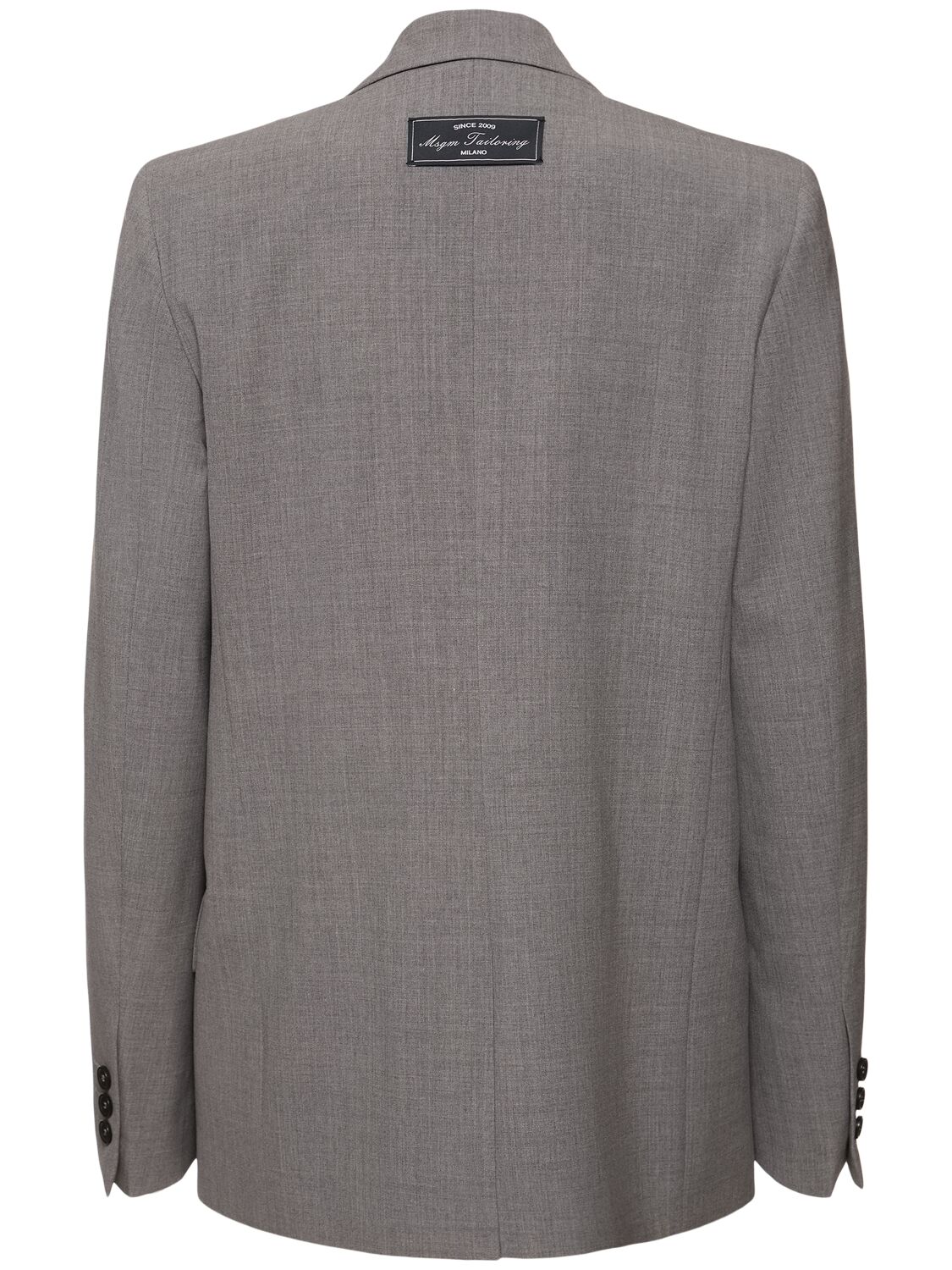 Shop Msgm Wool Blend Tailored Single Breast Jacket In Grey