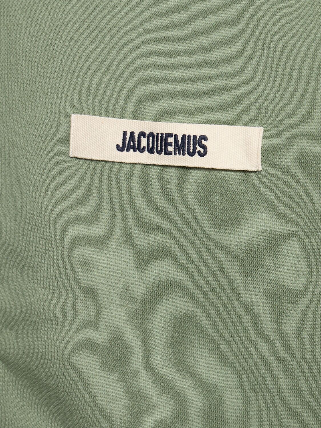 Shop Jacquemus Le Hoodie Gros Grain Zip-up Sweatshirt In Light Green