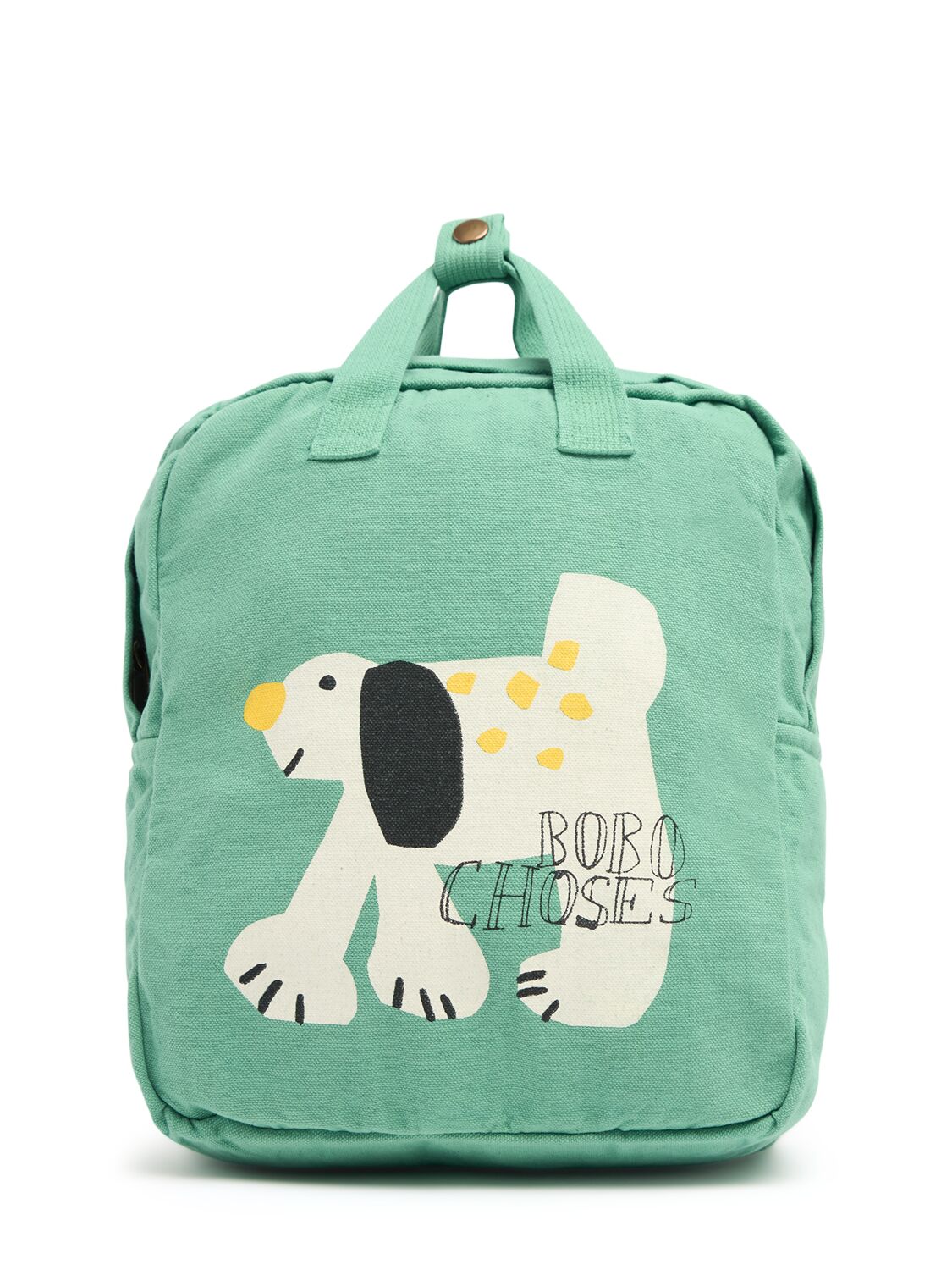 Bobo Choses Dog Print Cotton Backpack In Green