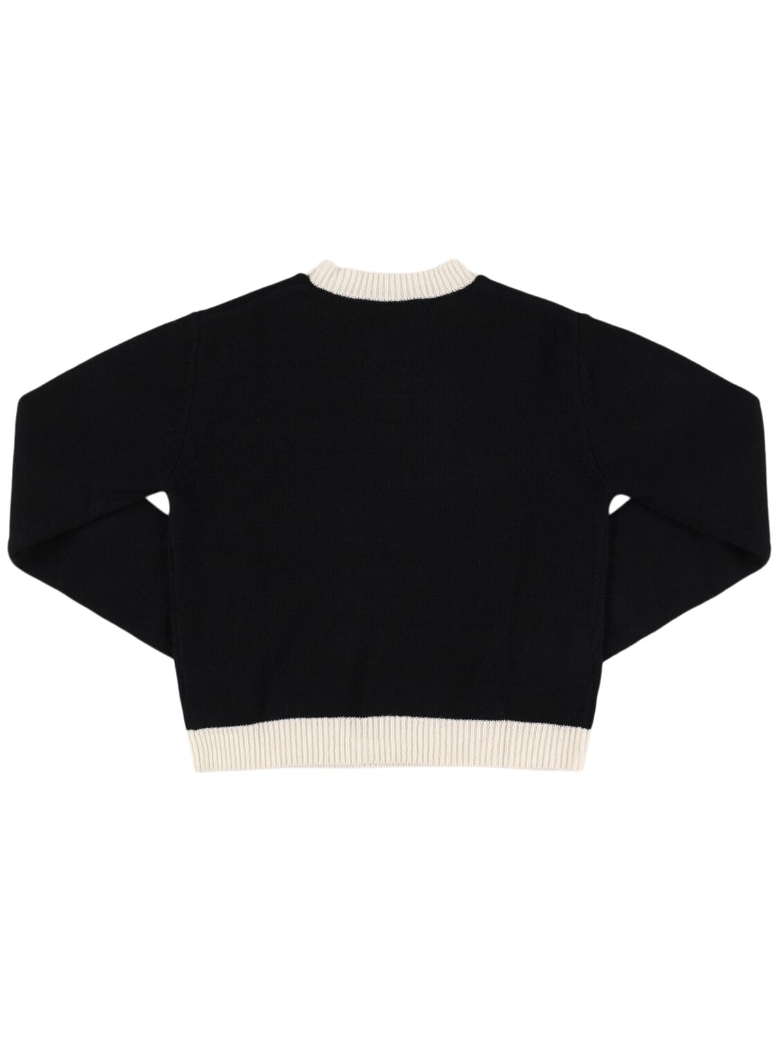 Shop Marni Junior Wool Blend Knit Logo Sweater In Black