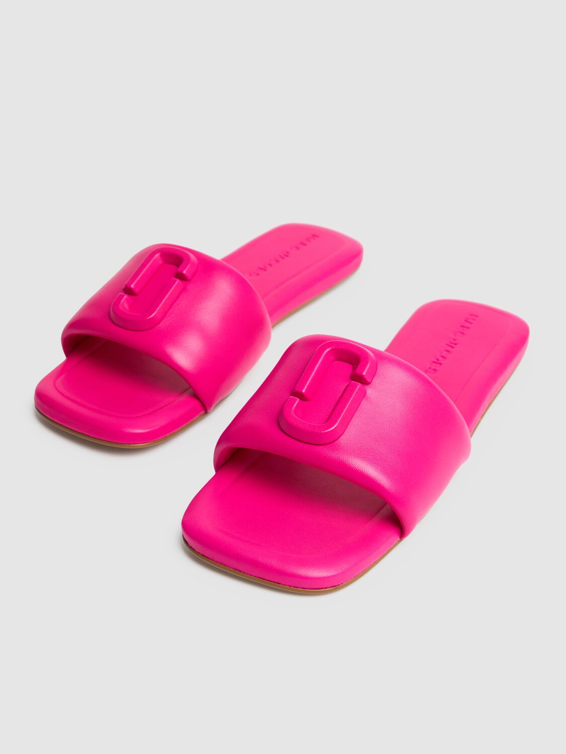 Shop Marc Jacobs 10mm The J Marc Leather Sandals In Hot Pink