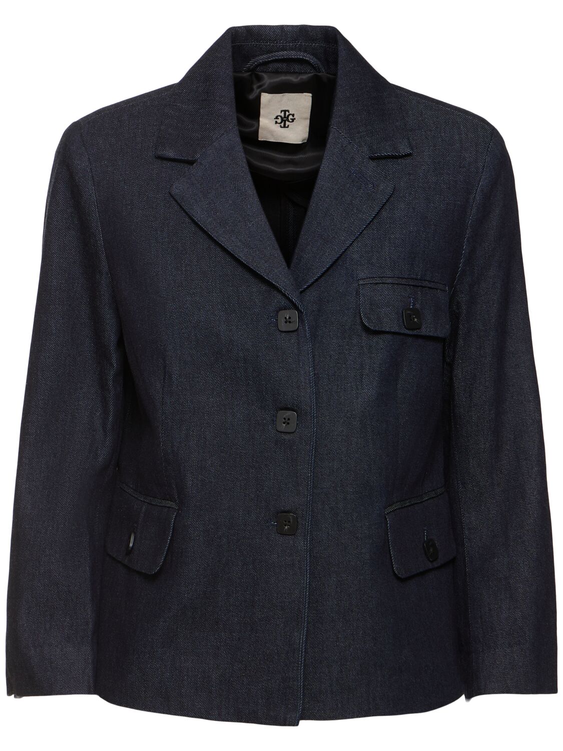 The Garment Enya Cotton Denim Jacket In Dark Blue