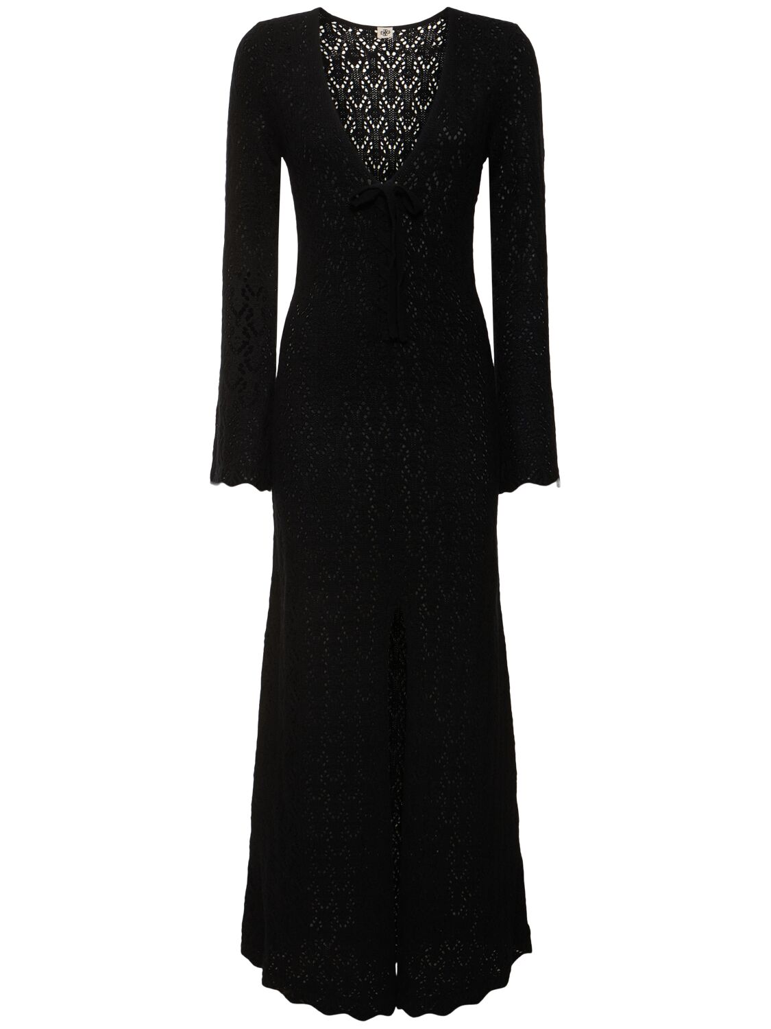 Shop The Garment Canada Wool Crochet Long Dress In Black