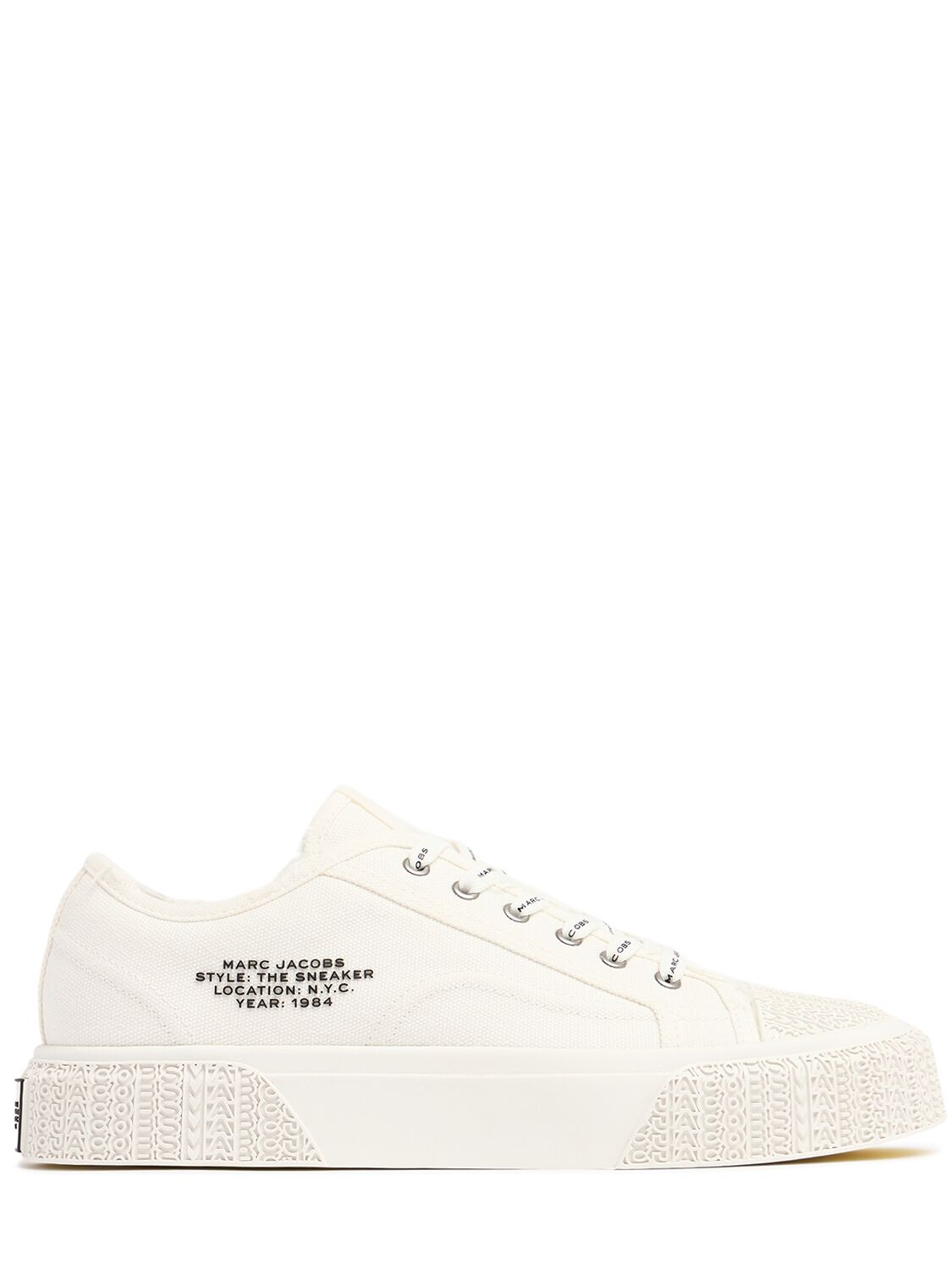 Marc Jacobs Logo-embossed Canvas Sneakers In White