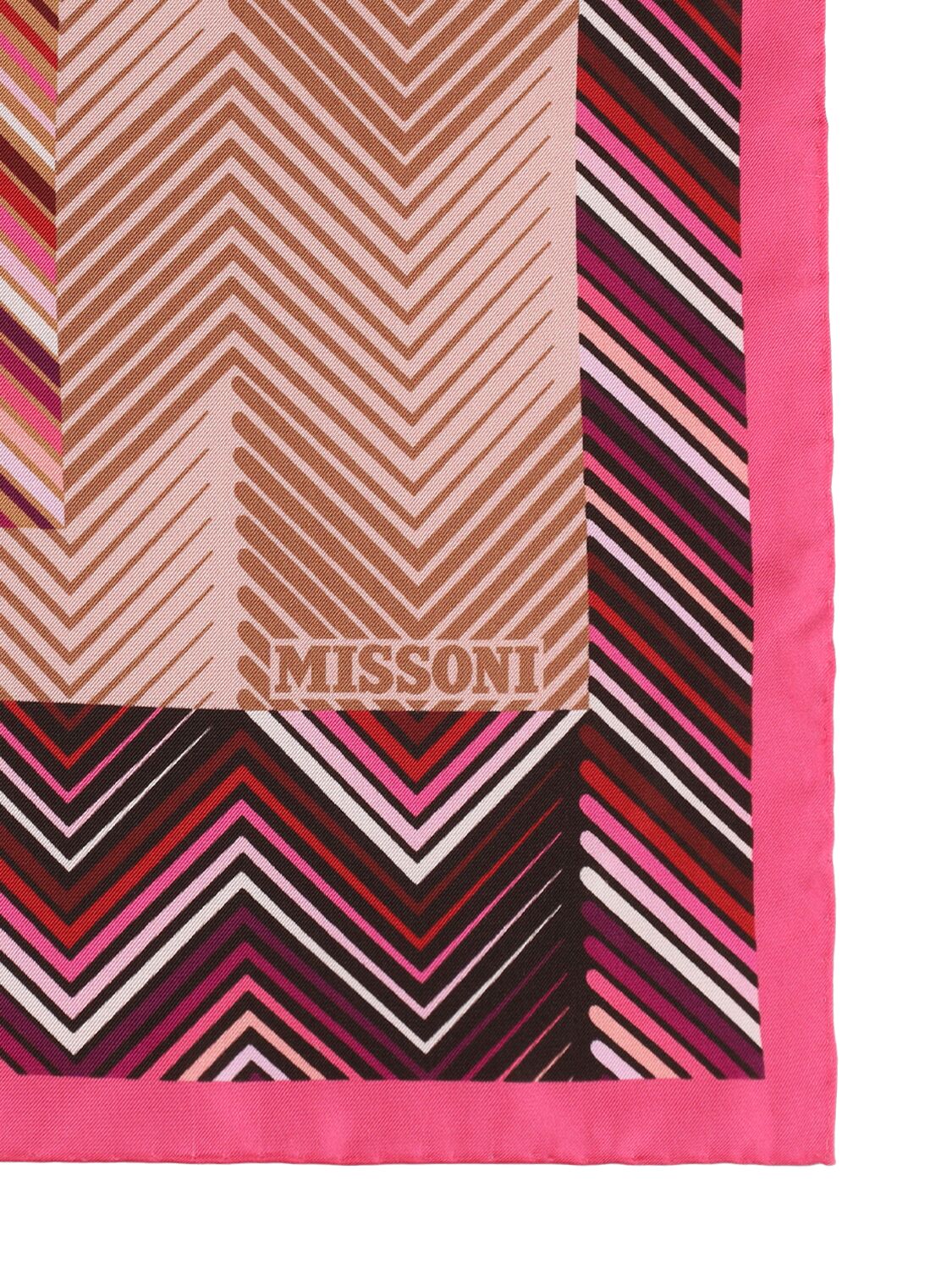 Shop Missoni Printed Silk Scarf In Fuchsia