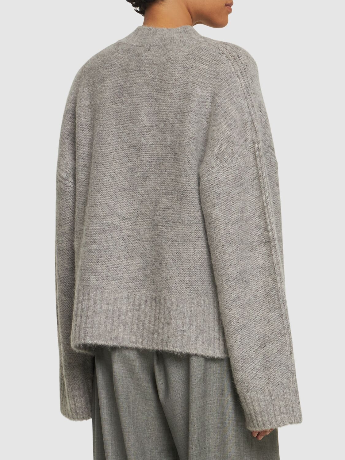 Shop The Garment Margrethe Slit Alpaca Blend Knit Sweater In Grey