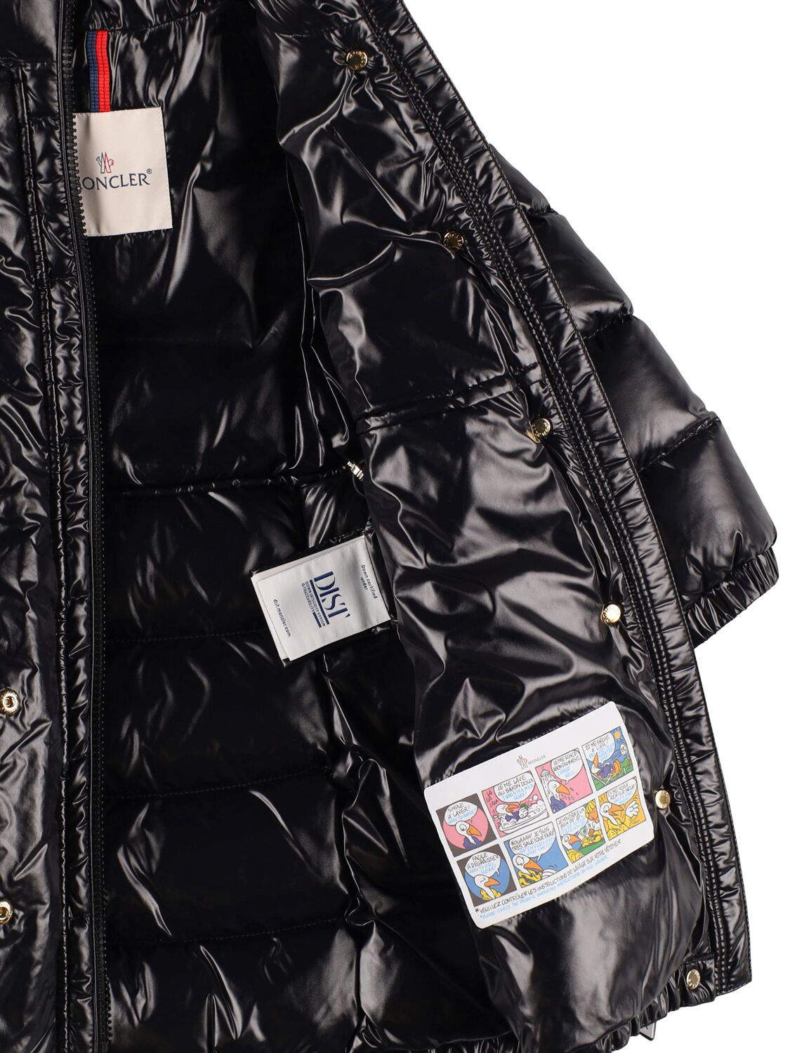 Shop Moncler Bellevue Nylon Down Long Jacket In Black