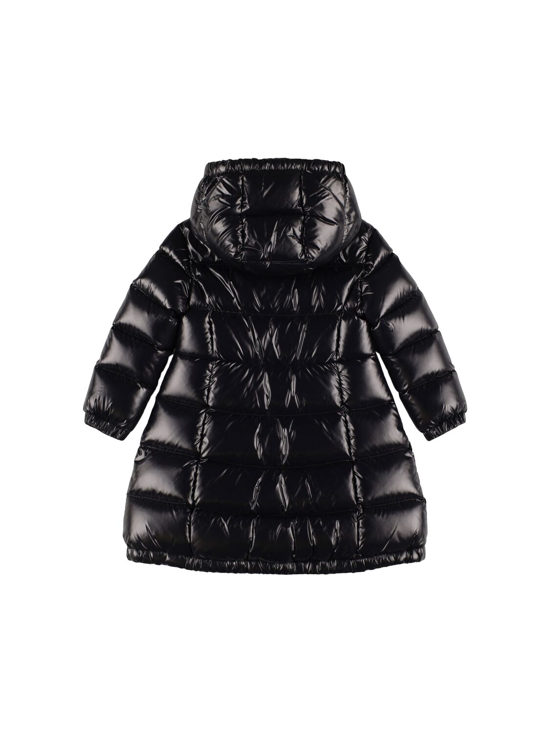 Shop Moncler Bellevue Nylon Down Long Jacket In Black