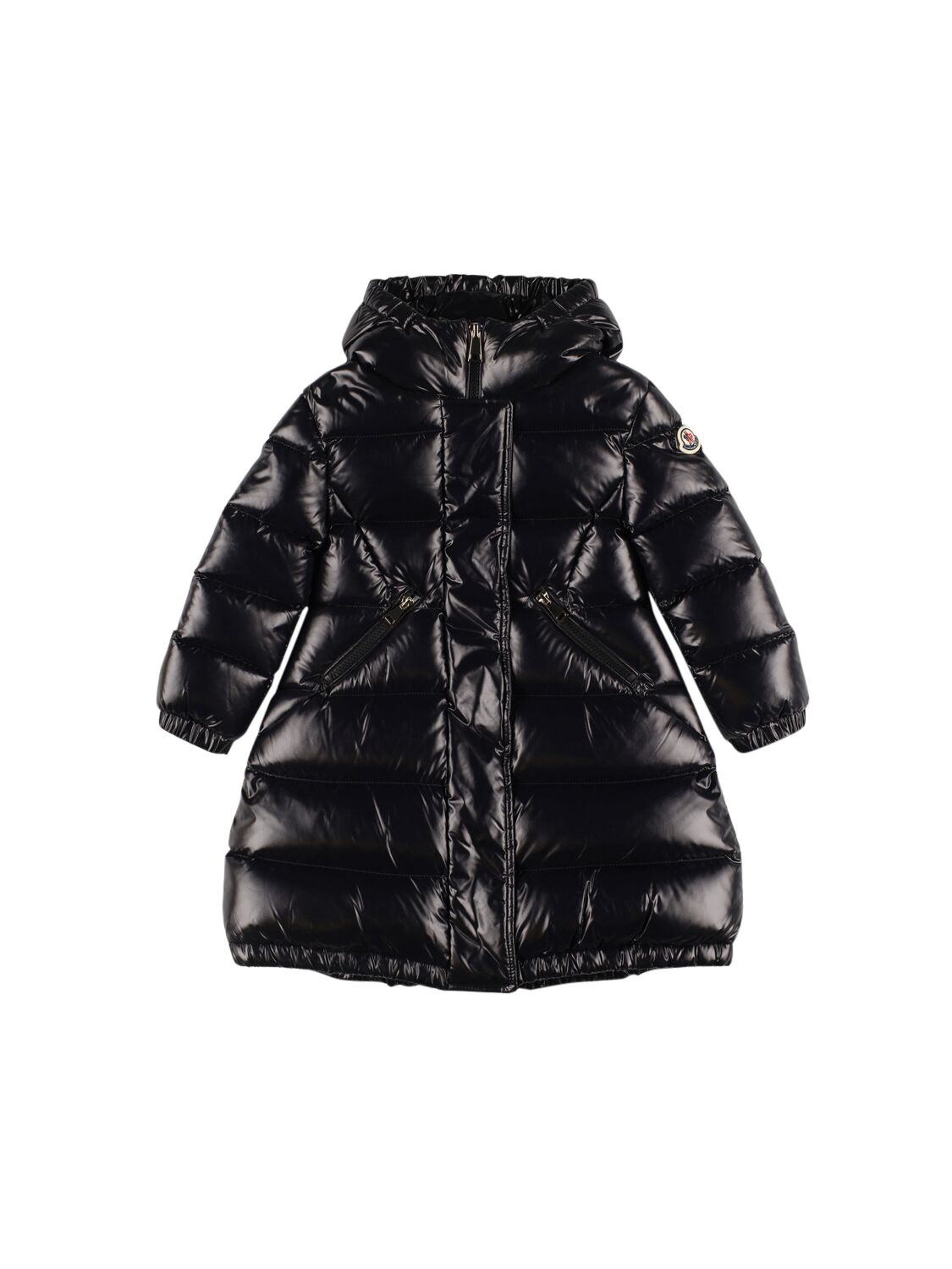 Moncler Bellevue Nylon Down Long Jacket In Black