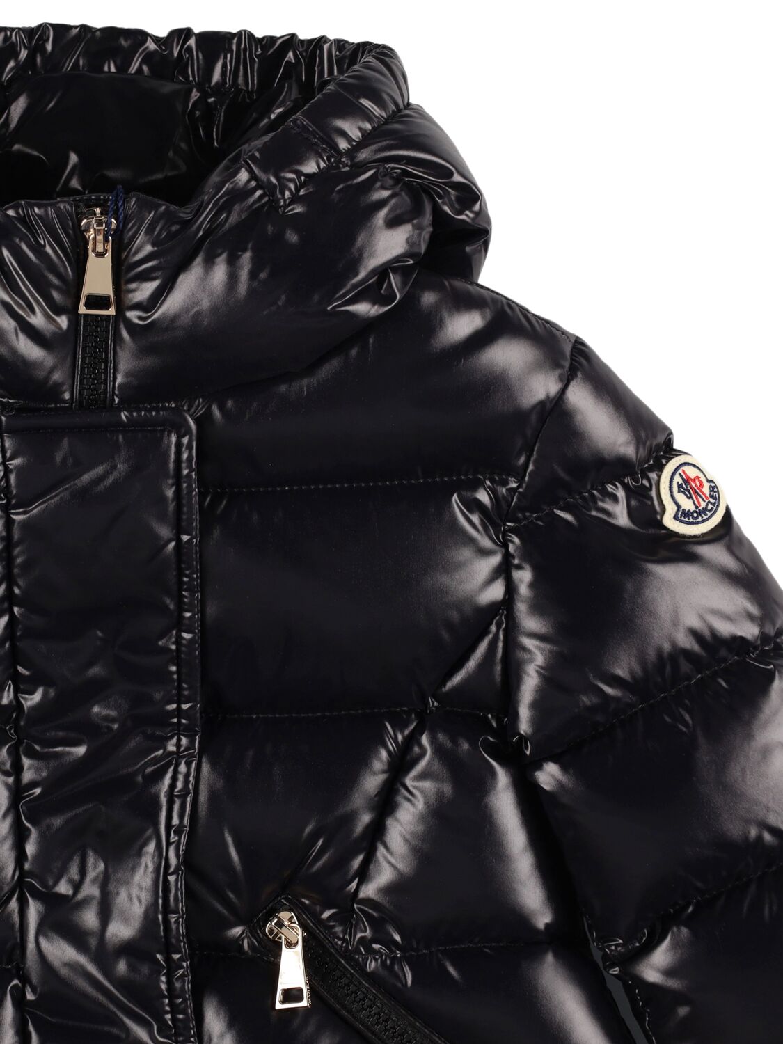 Shop Moncler Bellevue Nylon Down Long Jacket In Black