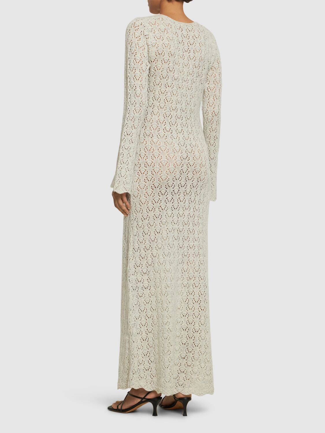 Shop The Garment Canada Wool Crochet Long Dress In Beige