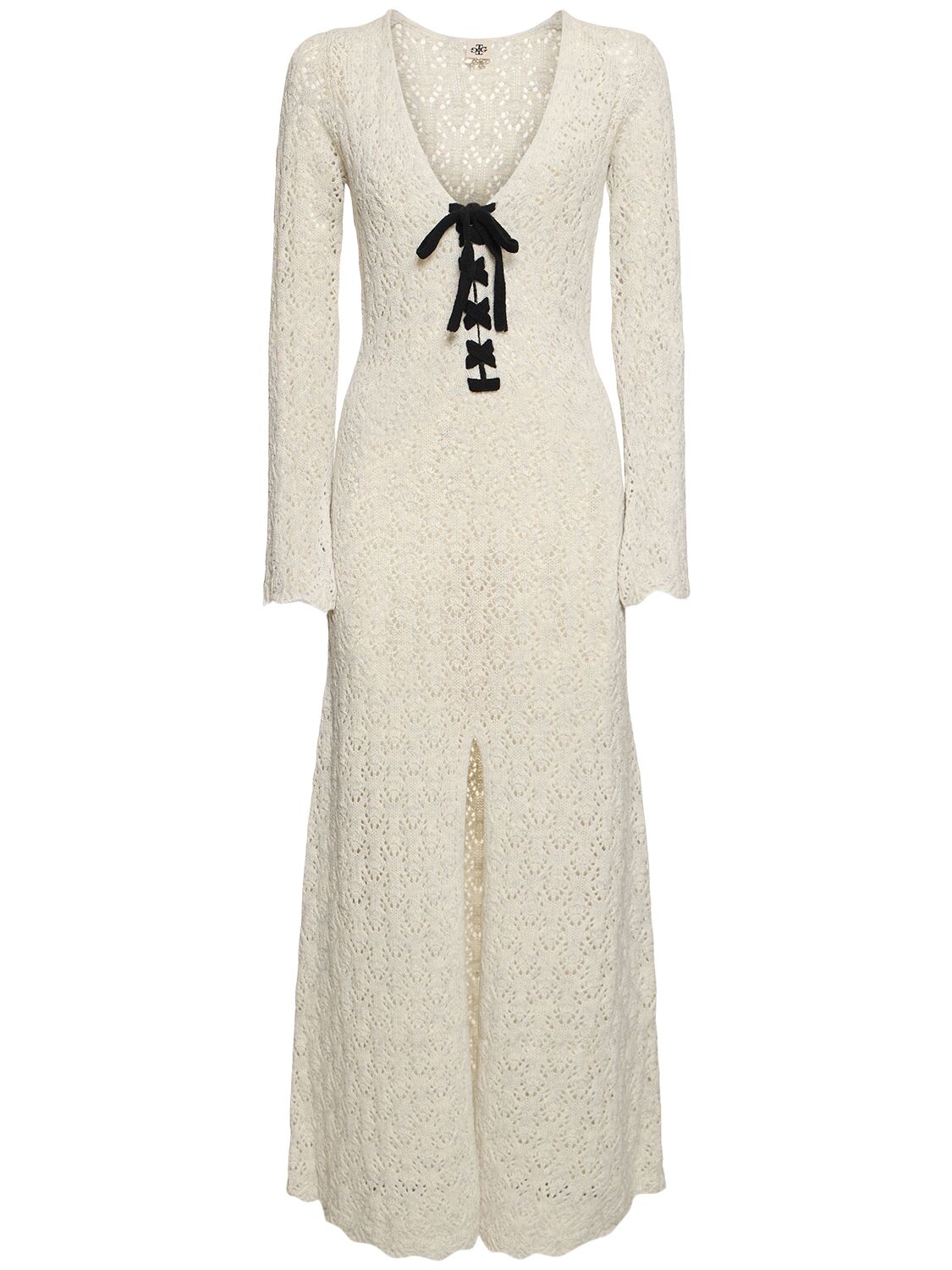 The Garment Canada Wool Crochet Long Dress In Beige