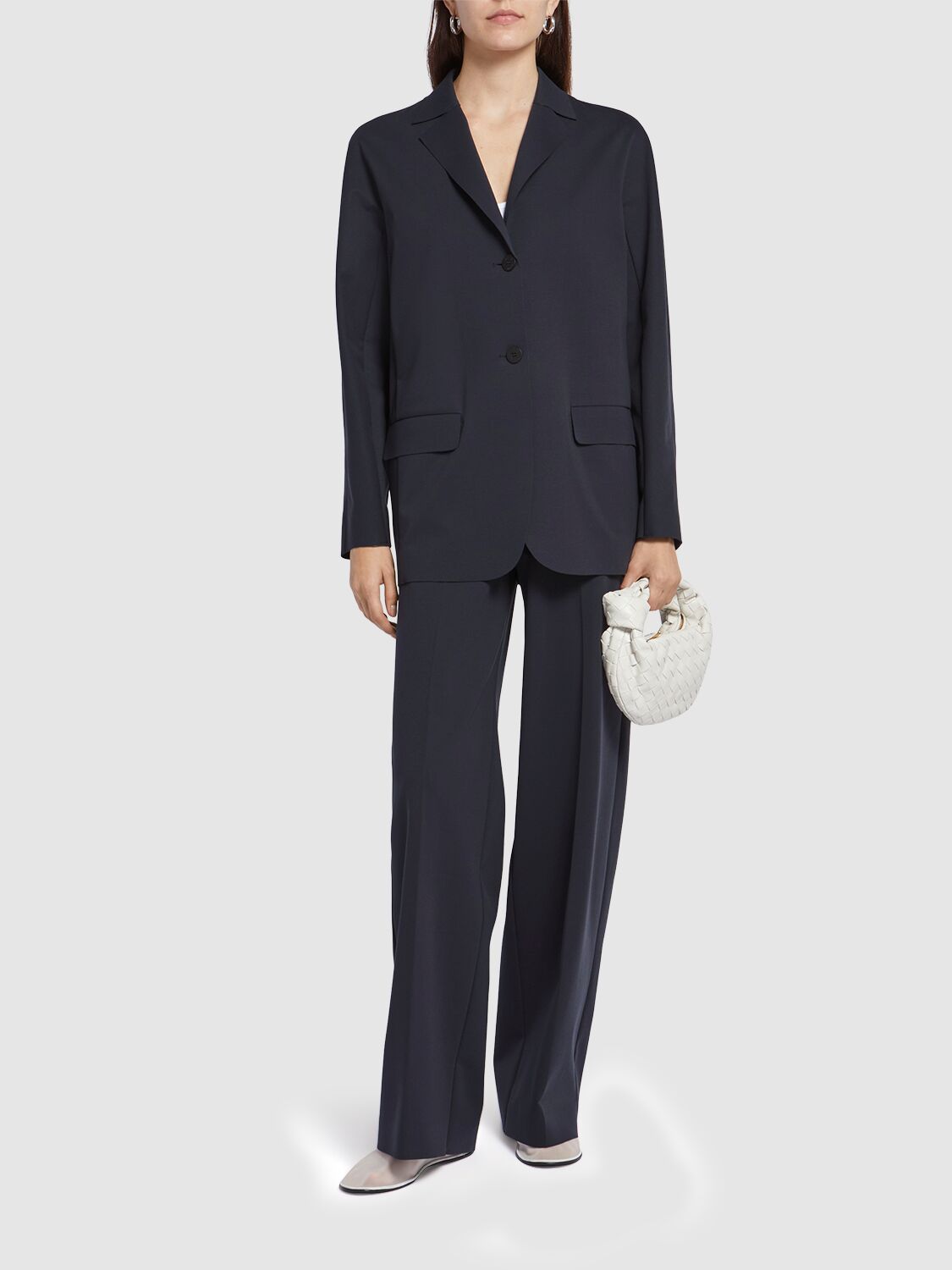Max Mara Lesena Tech Jersey Blazer In Black