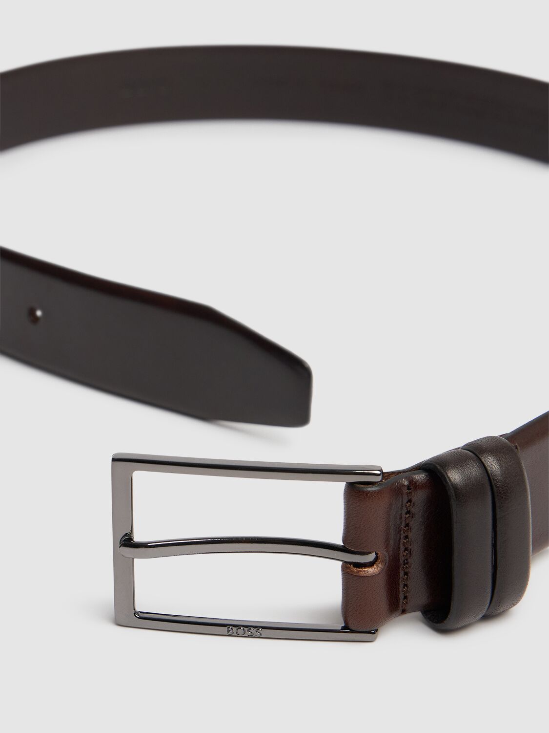 Shop Hugo Boss Carmello Leather Belt In Brown