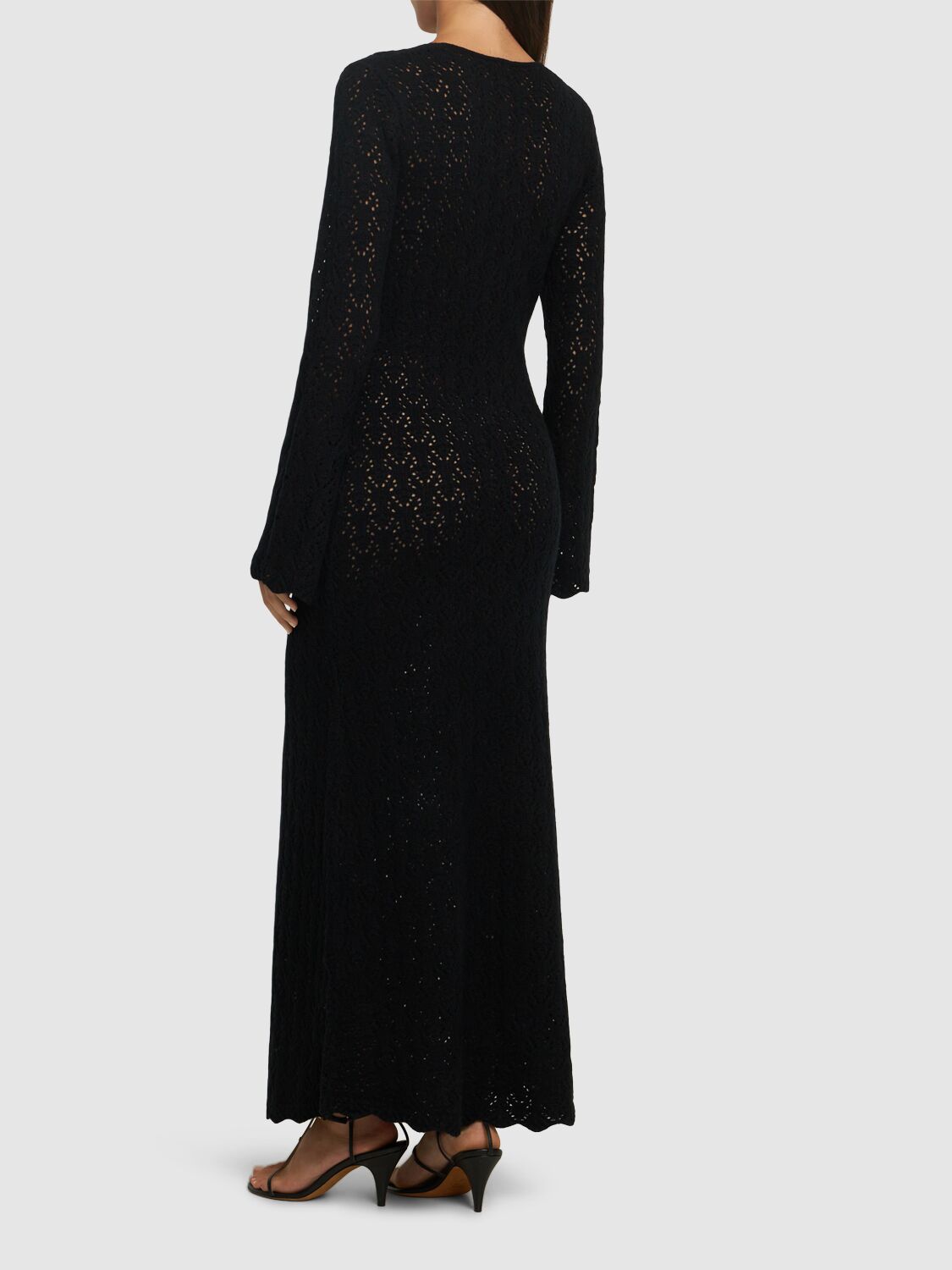 Shop The Garment Canada Wool Crochet Long Dress In Black