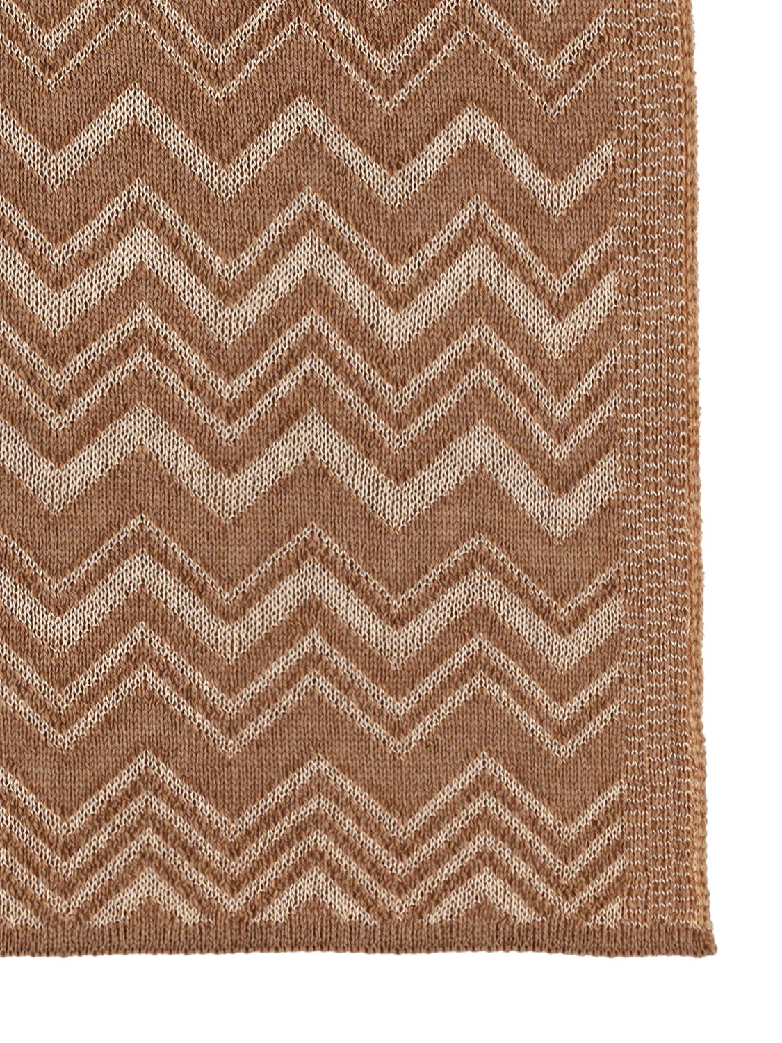 Shop Missoni Printed Wool Blend Scarf In Beige