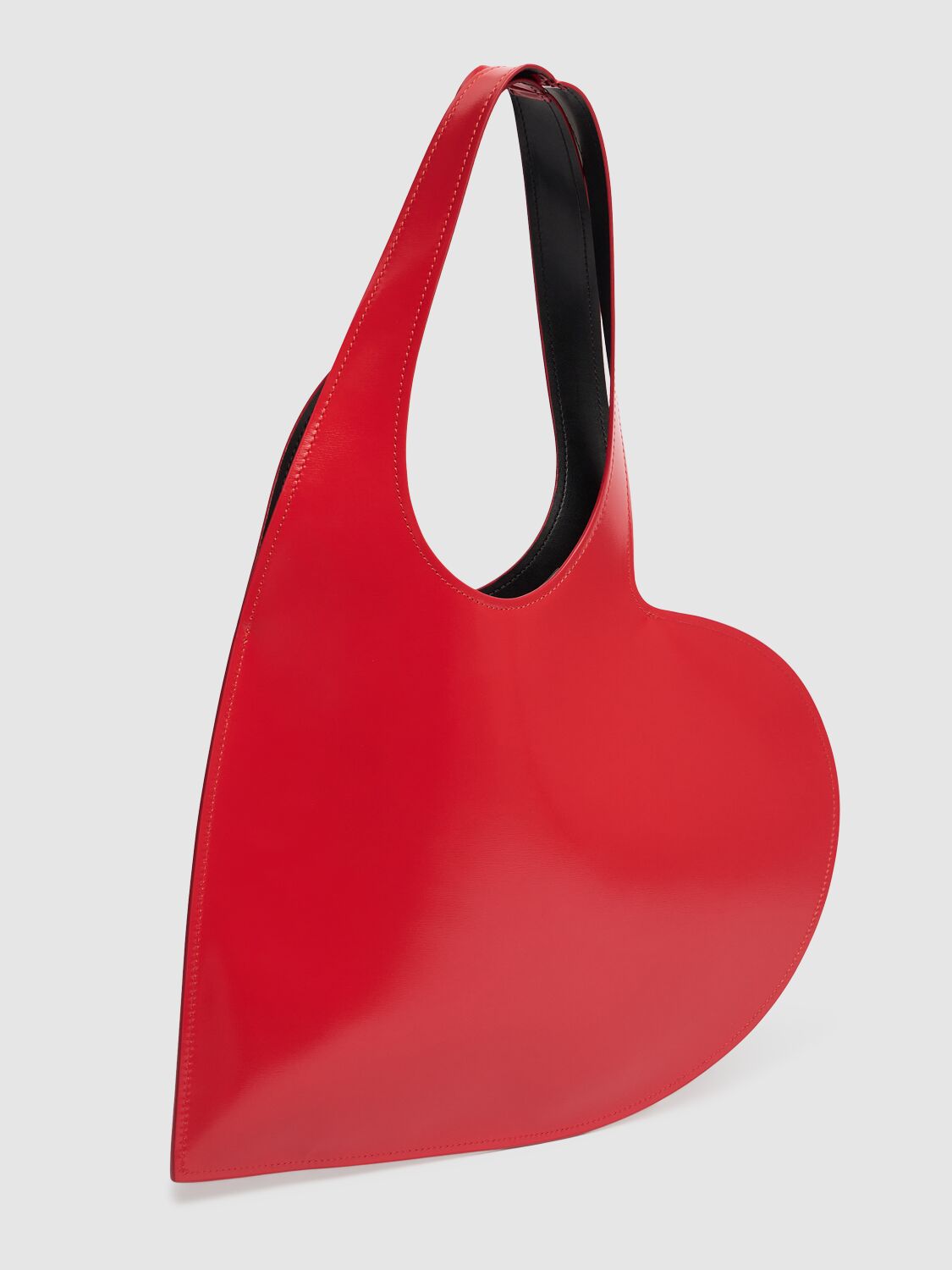 Shop Coperni Mini Heart Leather Shoulder Bag In Red