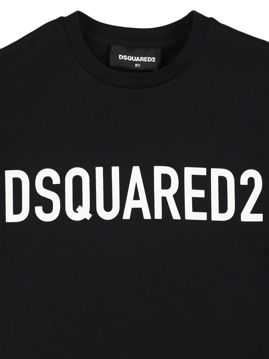 Shop Dsquared2 Printed Cotton Jersey T-shirt In Black