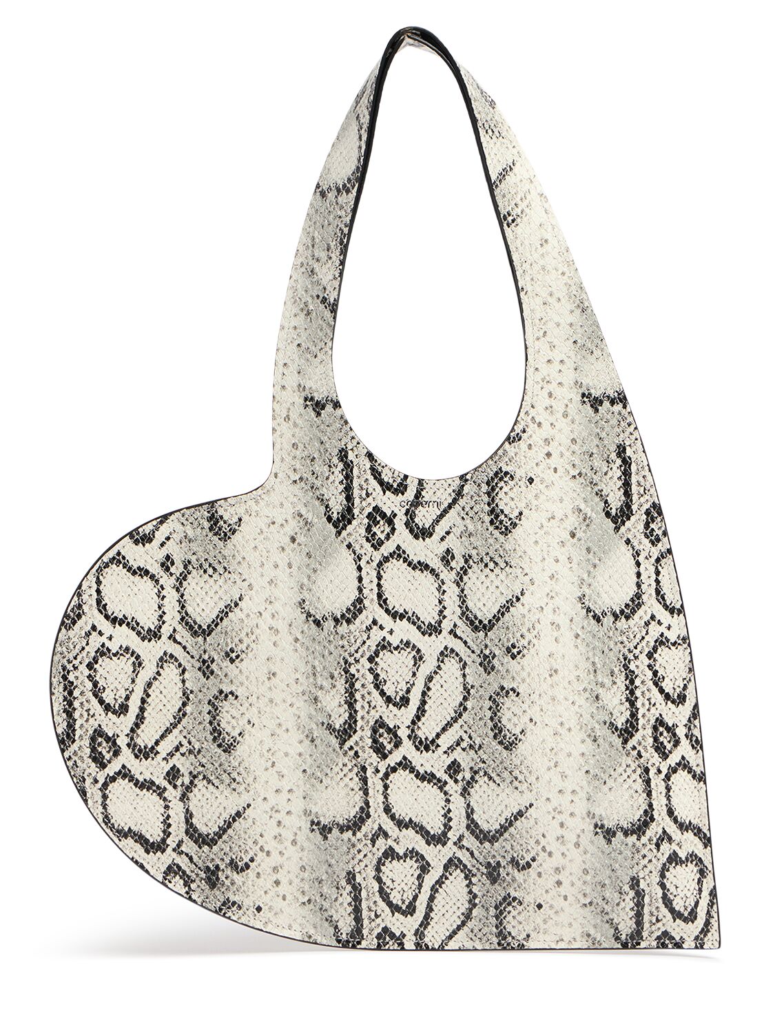 Coperni Mini Heart Embossed Leather Shoulder Bag In Animal Print