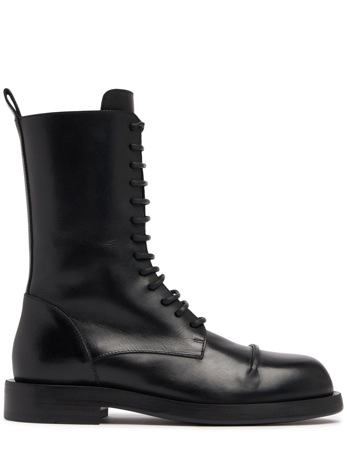 Ann Demeulemeester 35mm Gillian Leather Combat Boots In 黑色