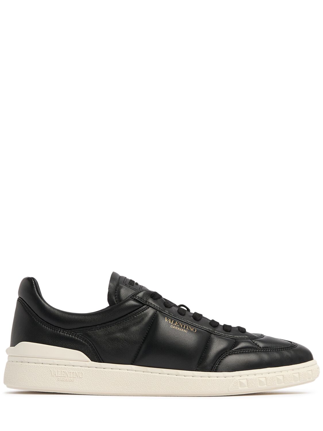 Shop Valentino Upvillage Padded Leather Low Sneakers In Black