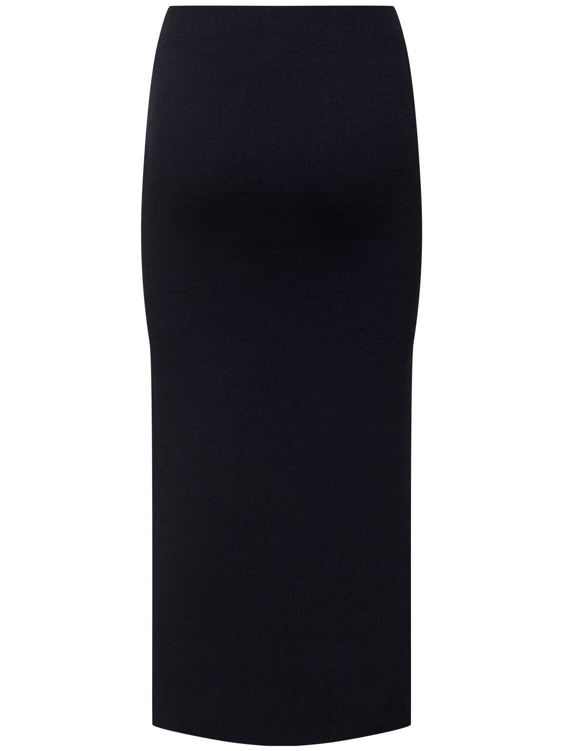 Shop Self-portrait Embellished Knit Midi Skirt In Navy