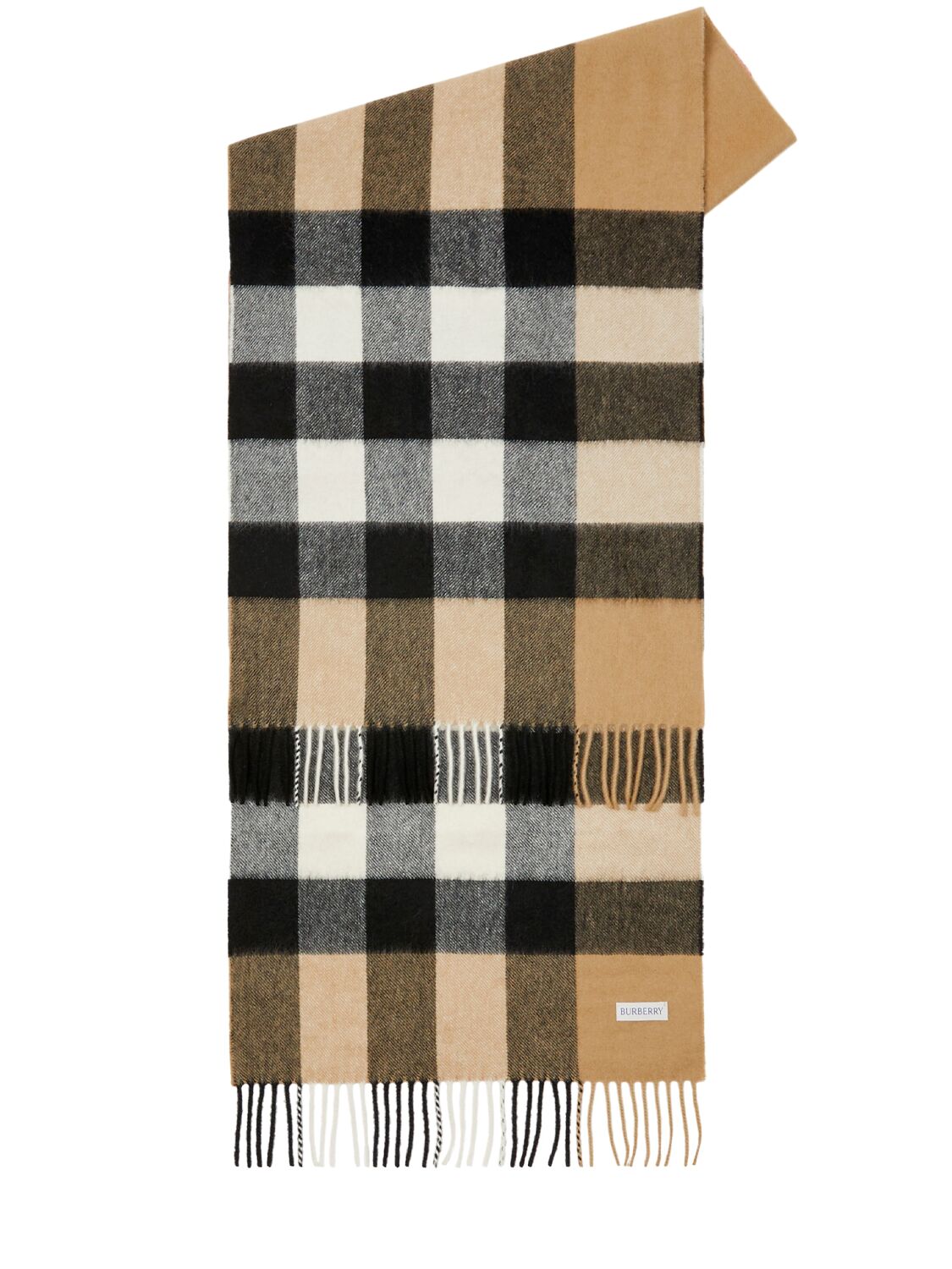 Burberry Mega Check Cashmere Scarf In Brown