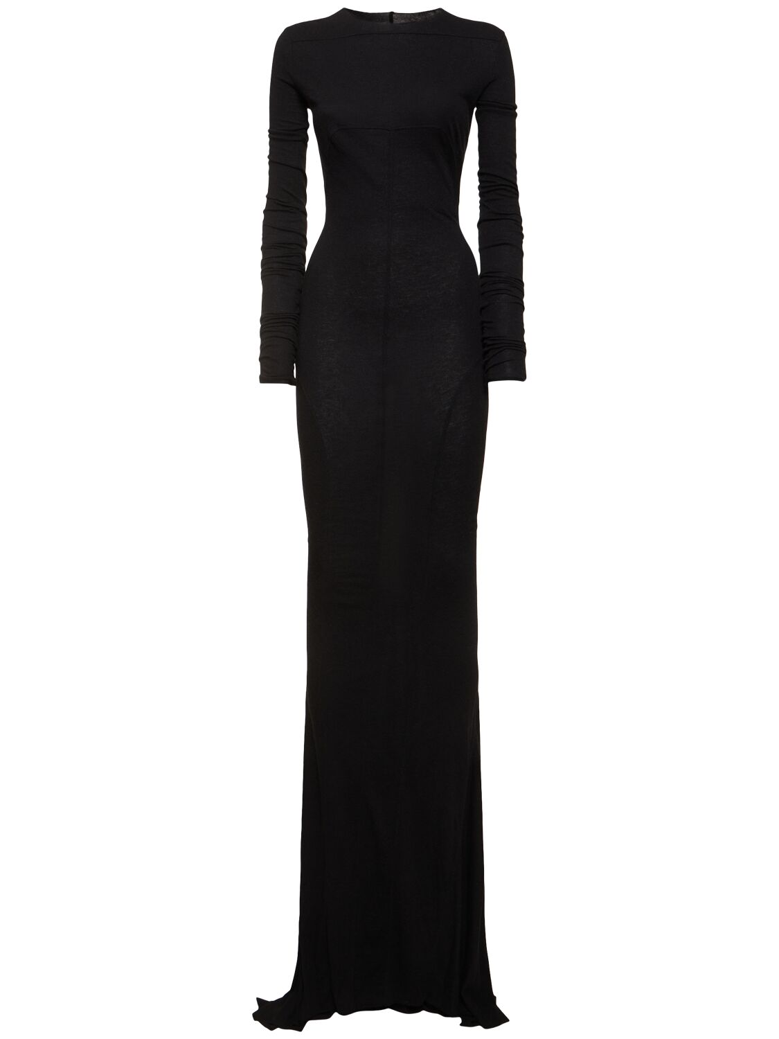 Rick Owens Edfu Long Sleeve Maxi Dress In Black