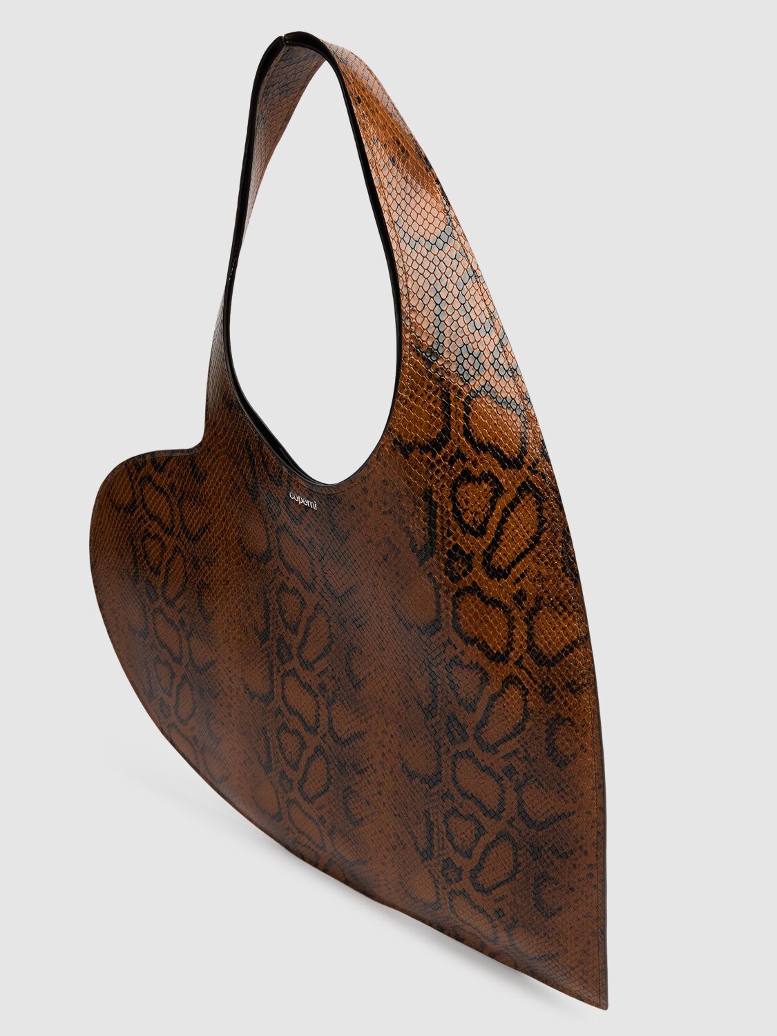 Shop Coperni Heart Embossed Leather Tote Bag In Brown