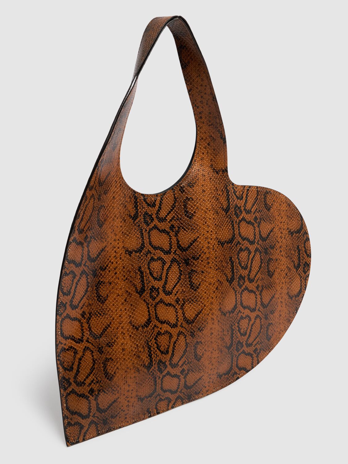 Shop Coperni Heart Embossed Leather Tote Bag In Brown