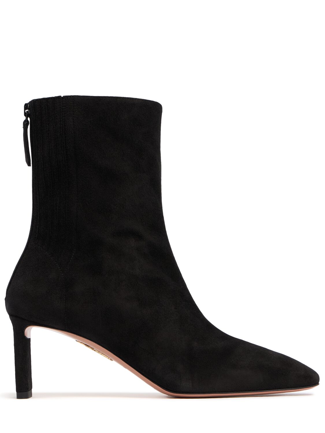 Shop Aquazzura 65mm Blade Suede Ankle Boots In Black