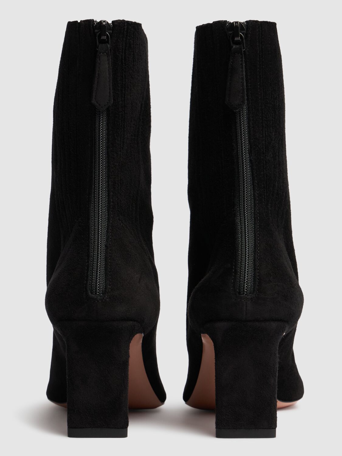 Shop Aquazzura 65mm Blade Suede Ankle Boots In Black