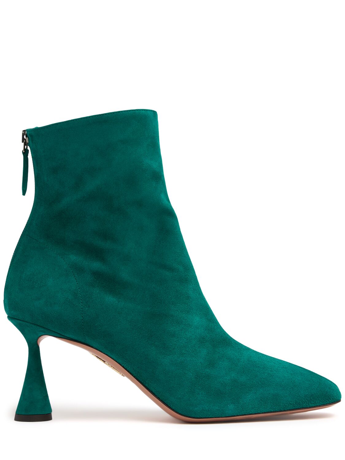 Aquazzura 75mm Amore Suede Ankle Boots In Petrol