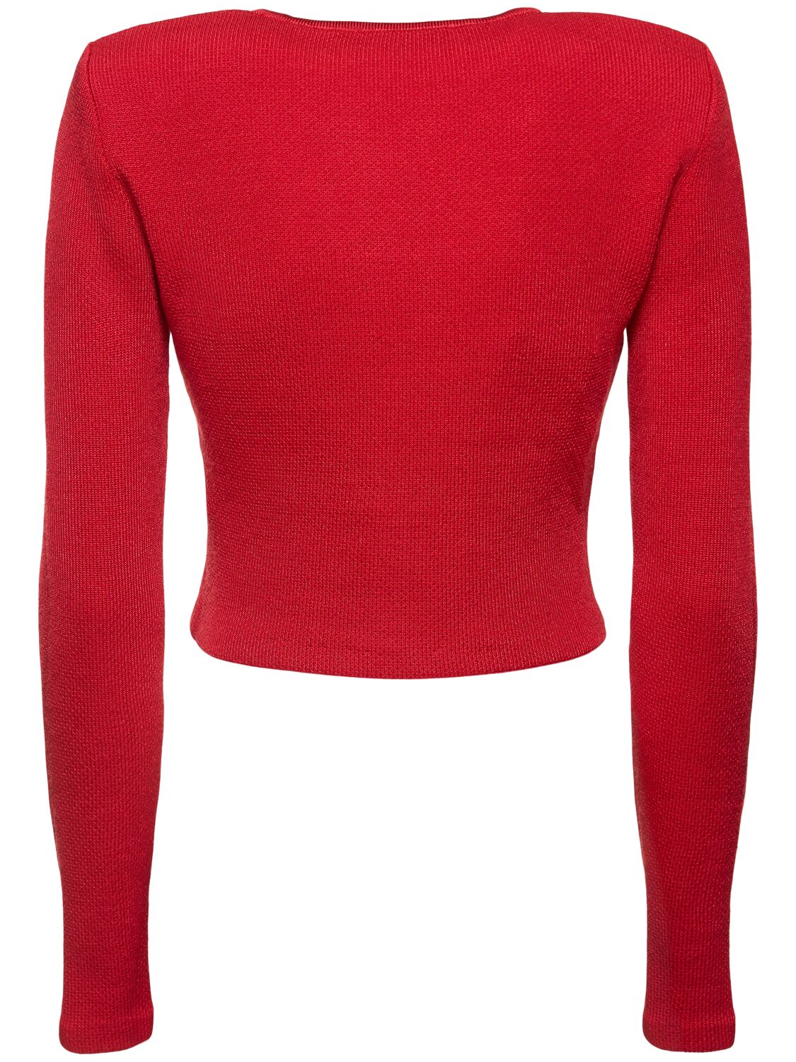 Shop Self-portrait Heart Buttoned Knit Ardigan In Red