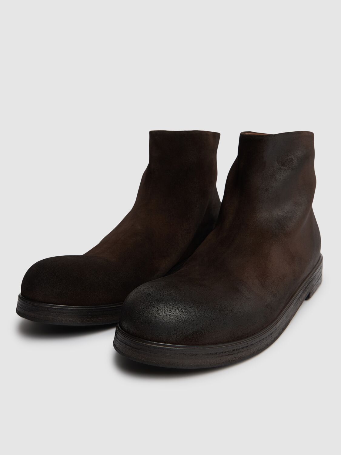 Shop Marsèll Zucca Zeppa Leather Boots In Dark Brown