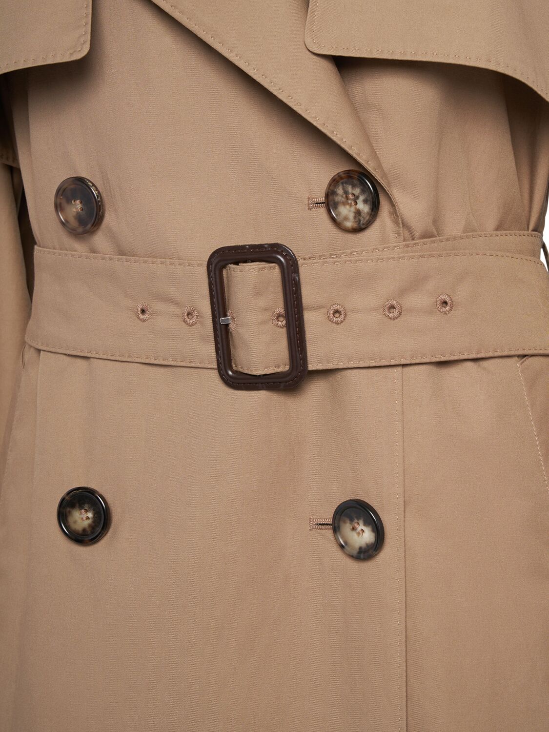 Shop Max Mara Otello Twill Trench Coat In Camel