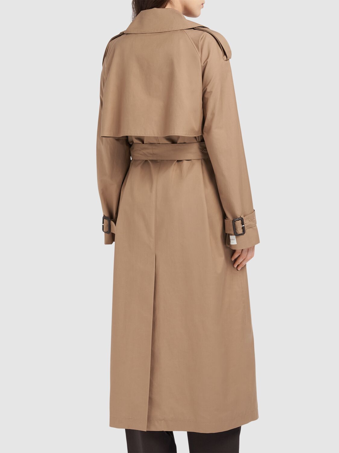 Shop Max Mara Otello Twill Trench Coat In Camel