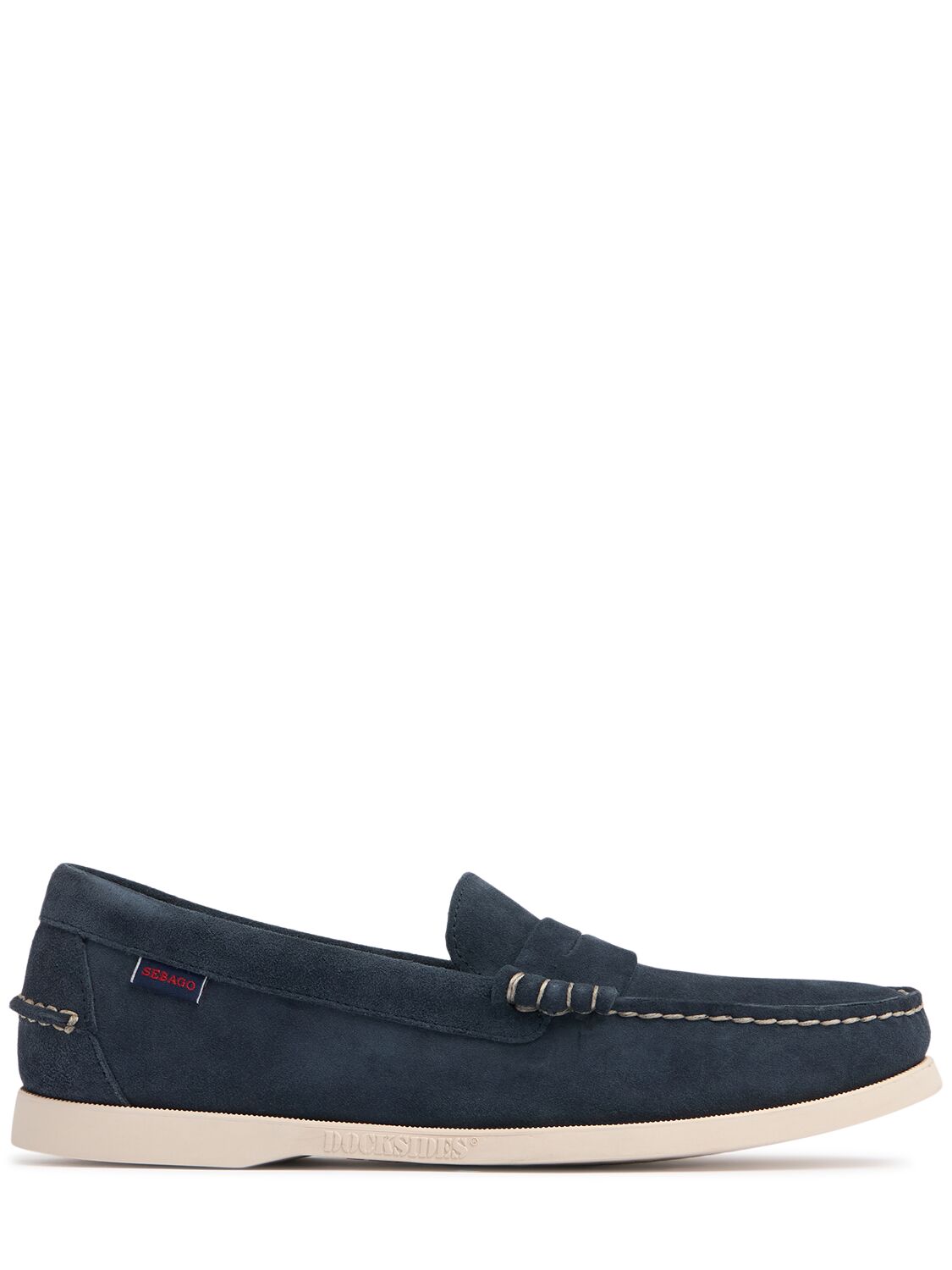 Sebago Portland Leather Boat Shoes In Navy